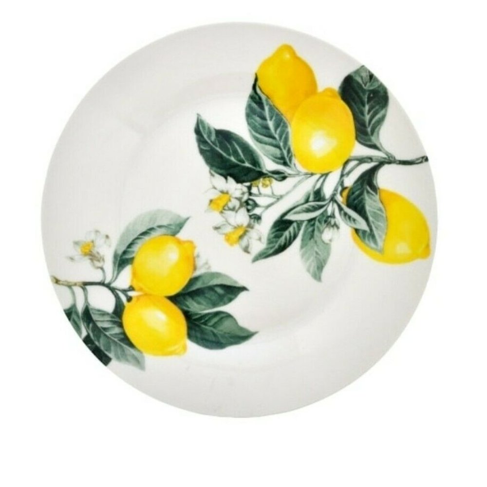 LOT OF Tuscan Lemon Themed Kitchen Dinner Plates Stoneware 10.5" NEW